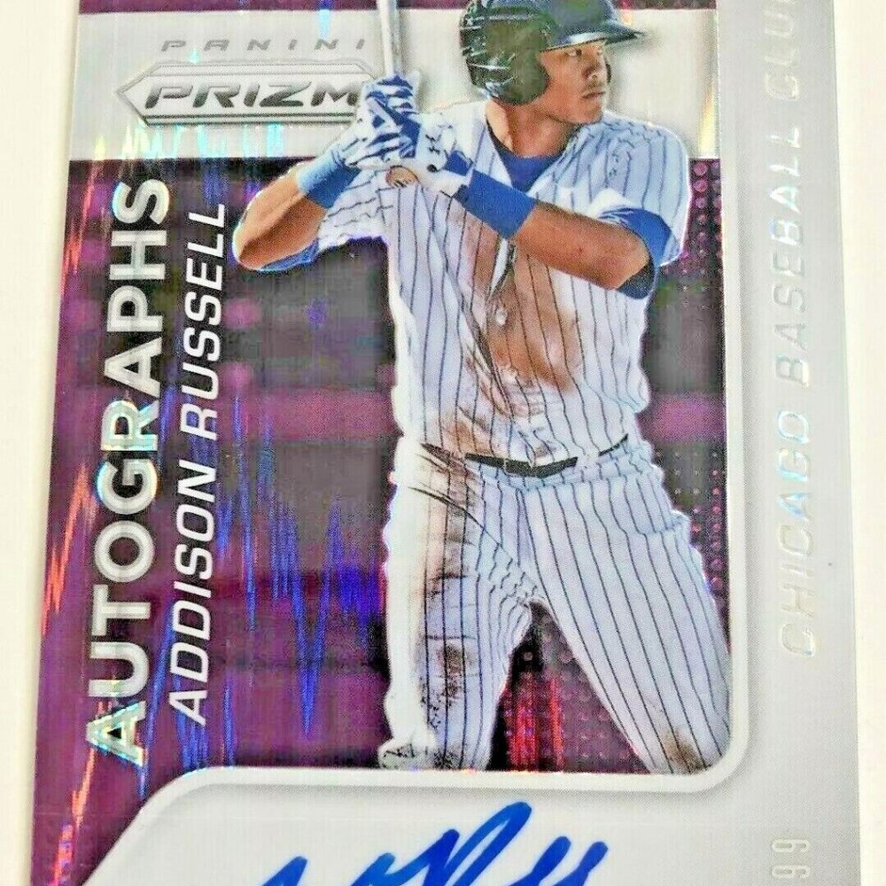 2015 Prism Refractor Addison Russell signed Autograph-Chicago Cubs 33/99 MLB